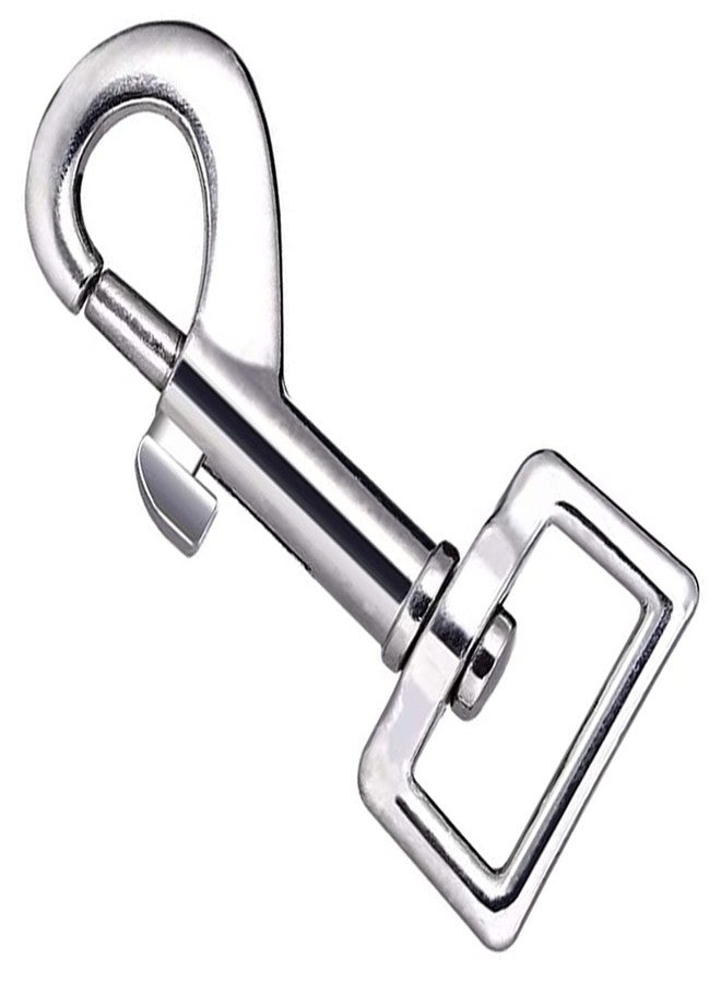 DIY Crafts 10, Nickel Silver, Swivel Snap Hooks, Metal Heavy Duty Square Eye Clasp Buckle Trigger Clip Multi Best Spring Pet Buckle Key Chain for Linking Dog Lea (10, Nickel Silver) - Image 1